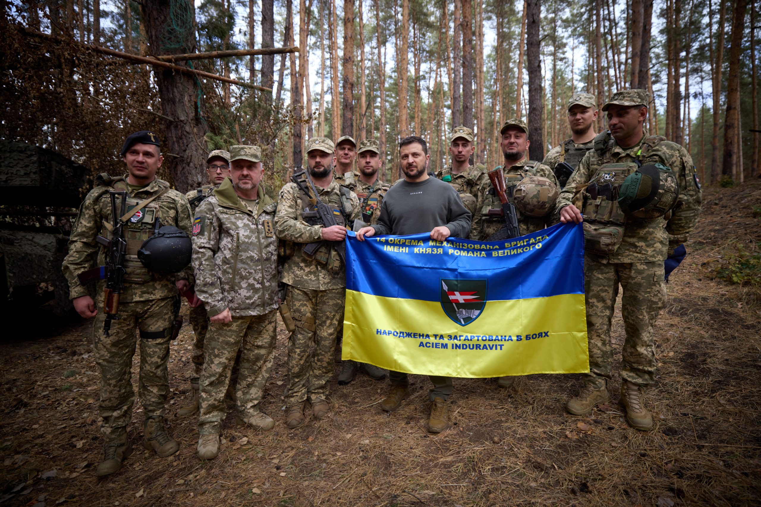 Ukraine's President Zelenskiy visits a front line in Eastern Ukraine